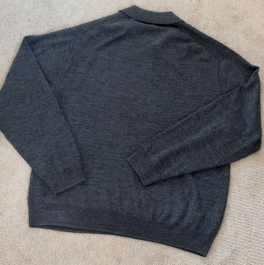 Vintage Linea Uomo Men's Big & Tall Long Sleeve Polo Knit High Quality Sweater